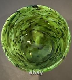 2 Votive Hand Blown Art Glass Seattle Artist Dehanna Jones Green/Multi/Metallics
