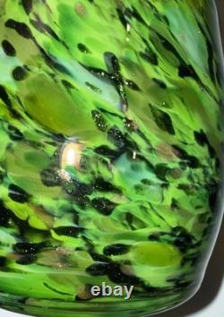 2 Votive Hand Blown Art Glass Seattle Artist Dehanna Jones Green/Multi/Metallics