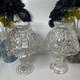 2 Vtg Fifth Avenue Portico Design Fairy Lamps Lead Crystal Glass 10 H 6 W