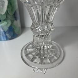 2 Vtg Fifth Avenue Portico Design Fairy Lamps Lead Crystal Glass 10 H 6 W
