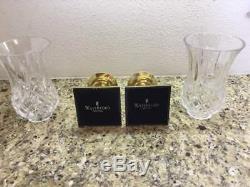 2 WATERFORD Lismore Hurricane Brass & Crystal CANDLE HOLDERS
