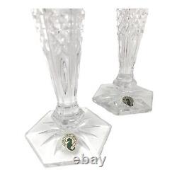 2 Waterford Crystal Bethany 10 Candlesticks Candle Holder