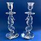 2 Waterford Crystal Seahorse Candle Holders 11.5 Tall Candlestick