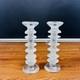 2 X Signed Iittala Festivo Glass Timo Sarpaneva Finland 6 Ring Candle Holders
