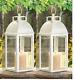 20 Distressed Pearl White Shabby Candle Lantern Holder Wedding Table Centerpiece