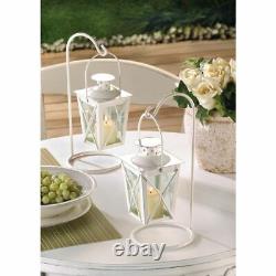 20 Lot Small Mini White Candle Holder Lantern Wedding Favor Centerpiece & Stand