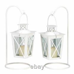 20 Lot Small Mini White Candle Holder Lantern Wedding Favor Centerpiece & Stand