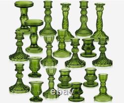 20 Pcs Glass Crystal Taper Candle Holders Clear Glass Candlestick Holder Fit