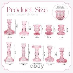 20 Pcs Glass Crystal Taper Candle Holders Clear Glass Candlestick Holder Fit