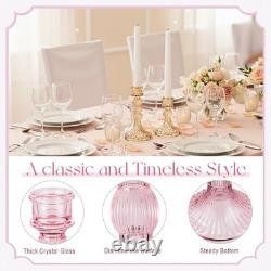 20 Pcs Glass Crystal Taper Candle Holders Clear Glass Candlestick Holder Fit