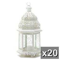 20 White large 15 Moroccan shabby Candle Lantern holder wedding centerpiece