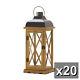 20 Bulk Modern Metal Wood Garden Candle Lantern Holder Wedding Table Centerpiece