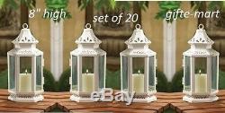 20 small WHITE stagecoach lamp Lantern Candle holder wedding florist centerpiece