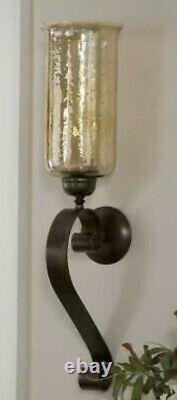 22 French Tuscan Style Amber Glass Wall Sconce Candle Holder home decor New