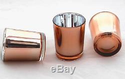 24 Copper Glass Tealight Votive Candle Holder Wedding Parties Table Bling Decor
