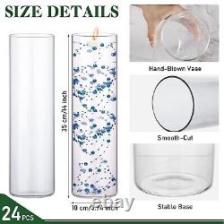 24 Pack Glass Cylinder Vases Clear Flower Vase Floating Candle Holders Center