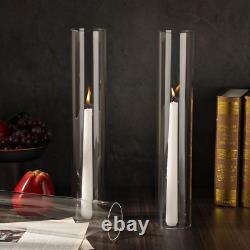 24 Pcs 2.5W X 14H Hurricane Candle Holder Sleeve Bottomless Glass Cylinder Can