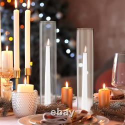 24 Pcs 2.5W X 14H Hurricane Candle Holder Sleeve Bottomless Glass Cylinder Can