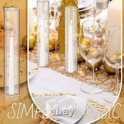 24 Pcs 2.5W X 14H Hurricane Candle Holder Sleeve Bottomless Glass Cylinder Can