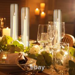 24 Pcs 2.5W X 14H Hurricane Candle Holder Sleeve Bottomless Glass Cylinder Can