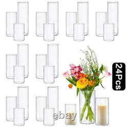 24 Pcs Hurricane Candle Holders for Pillar Candle 6'', 8'', 10'' Tall Glass C 24 Pcs Hurricane Candle Holders for Pillar Candle 6'', 8'', 10'' Tall Glass C