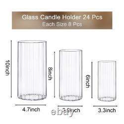 24 Pcs Hurricane Candle Holders for Pillar Candle 6'', 8'', 10'' Tall Glass C 24 Pcs Hurricane Candle Holders for Pillar Candle 6'', 8'', 10'' Tall Glass C
