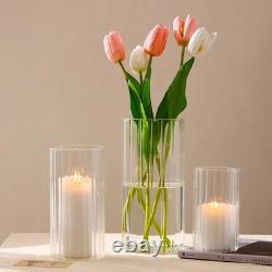 24 Pcs Hurricane Candle Holders for Pillar Candle 6'', 8'', 10'' Tall Glass C 24 Pcs Hurricane Candle Holders for Pillar Candle 6'', 8'', 10'' Tall Glass C