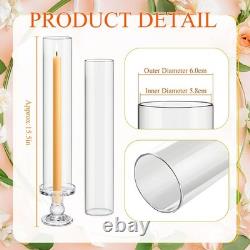 24 Set Christmas Glass Hurricane Candle Holders 12.6 Open Ended Glass Candle