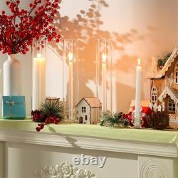 24 Set Christmas Glass Hurricane Candle Holders 12.6 Open Ended Glass Candle