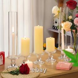 24 Set Christmas Glass Hurricane Candle Holders 12.6 Open Ended Glass Candle