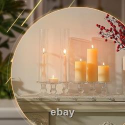 24 Set Christmas Glass Hurricane Candle Holders 12.6 Open Ended Glass Candle