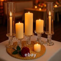 24 Set Christmas Glass Hurricane Candle Holders 12.6 Open Ended Glass Candle