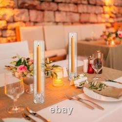 24 Set Christmas Glass Hurricane Candle Holders 12.6 Open Ended Glass Candle