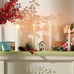 24 Set Christmas Glass Hurricane Candle Holders 12.6 Open Ended Glass Candle