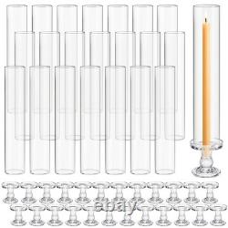 24 Set Glass Hurricane Candle Holders 12.6 Open Ended Glass Candleholder Tub