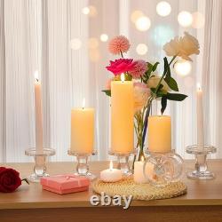24 Set Glass Hurricane Candle Holders 12.6 Open Ended Glass Candleholder Tub