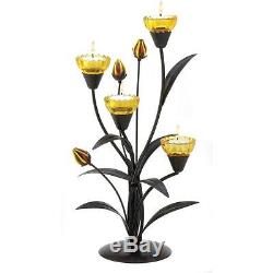 24 Tiger Lily Tealight Candle Holder Candelabra Wedding Table Centerpiece 13770