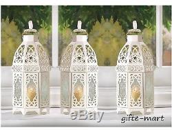24 White Moroccan 12 shabby Candle holder lantern wedding table centerpiece
