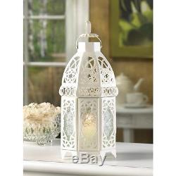24 White Moroccan 12 shabby Candle holder lantern wedding table centerpiece
