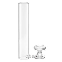 24PCS Glass Taper Candle Holders 12.6in Hurricane Cylinders Wedding Decor