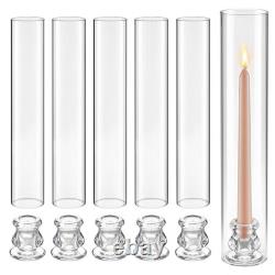 24PCS Hurricane Candle Holders Clear Glass Cylinder Sleeves Wedding Decor