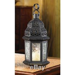 25 CLEAR GLASS MOROCCAN STYLE CANDLE HOLDER LANTERN CENTERPIECES NEW14118