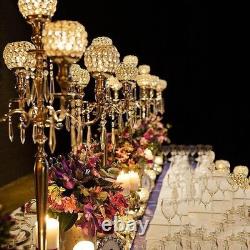 25 Metal Candelabra Crystal Candle Holder Wedding Party Dinner Centerpiece