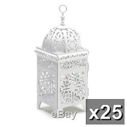 25 bulk lot white Moroccan Marrakech Lantern Candle holder wedding centerpiece