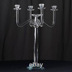 27 CLEAR 4 Arm Crystal Glass CANDELABRA CANDLE HOLDER Wedding Party Supplies