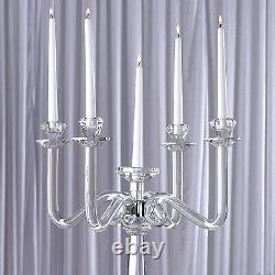 27 CLEAR 4 Arm Crystal Glass CANDELABRA CANDLE HOLDER Wedding Party Supplies