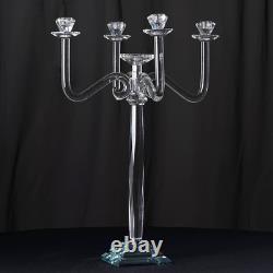27 Clear 4 Arm Crystal Glass Candelabra Candle Holder Wedding Party Decorations