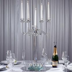 27 Clear 4 Arm Crystal Glass Candelabra Candle Holder Wedding Party Decorations