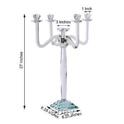 27-Inch Clear 4 Arm Crystal Glass CANDELABRA CANDLE HOLDER Party Home Supplies