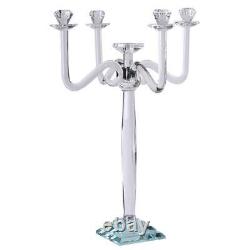 27-Inch Clear 4 Arm Crystal Glass CANDELABRA CANDLE HOLDER Party Home Supplies